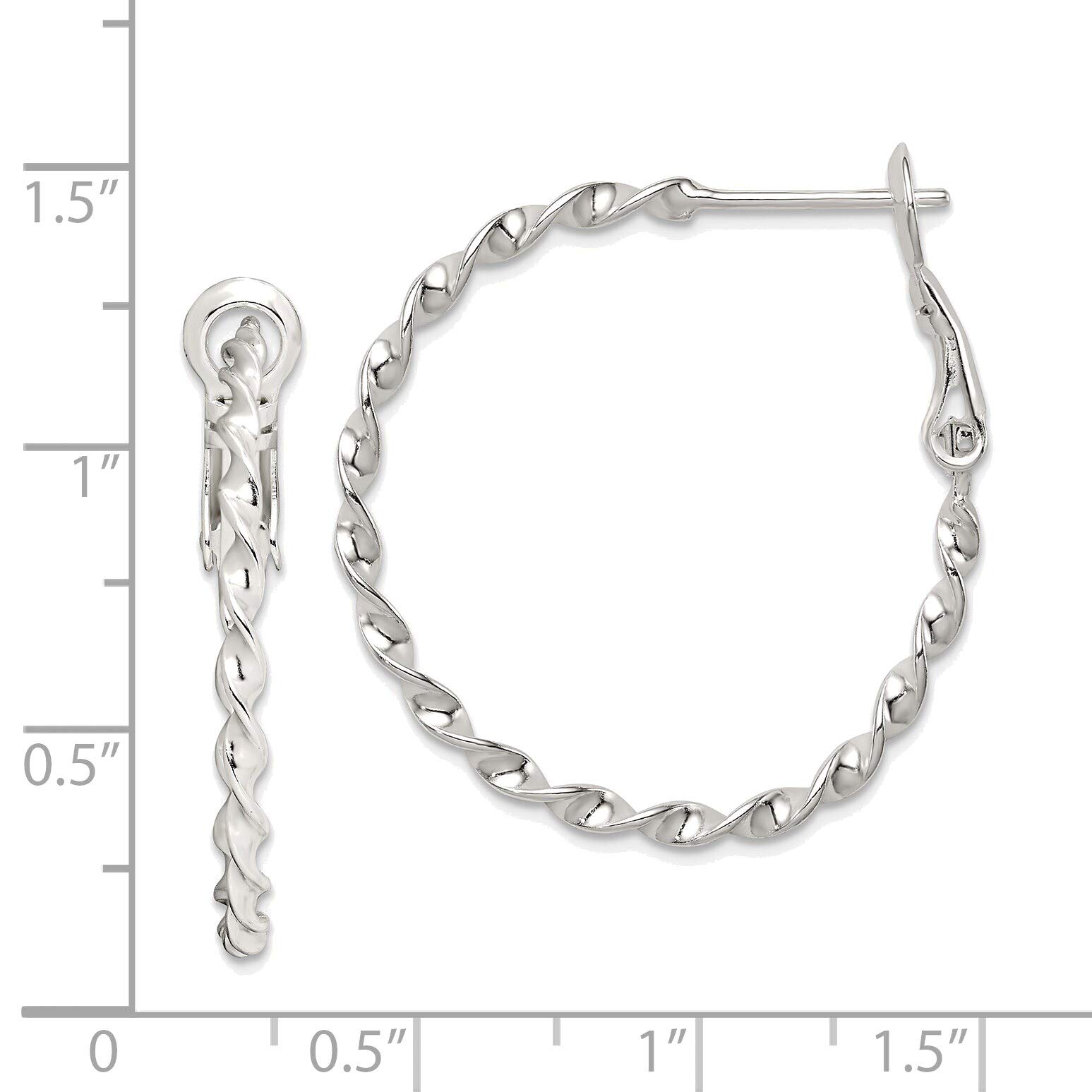 Solid Sterling Silver Twisted Omega Back Hoop Earrings for Women | Durable & Hypoallergenic Jewelry for Everyday Wear, Parties & Gifting