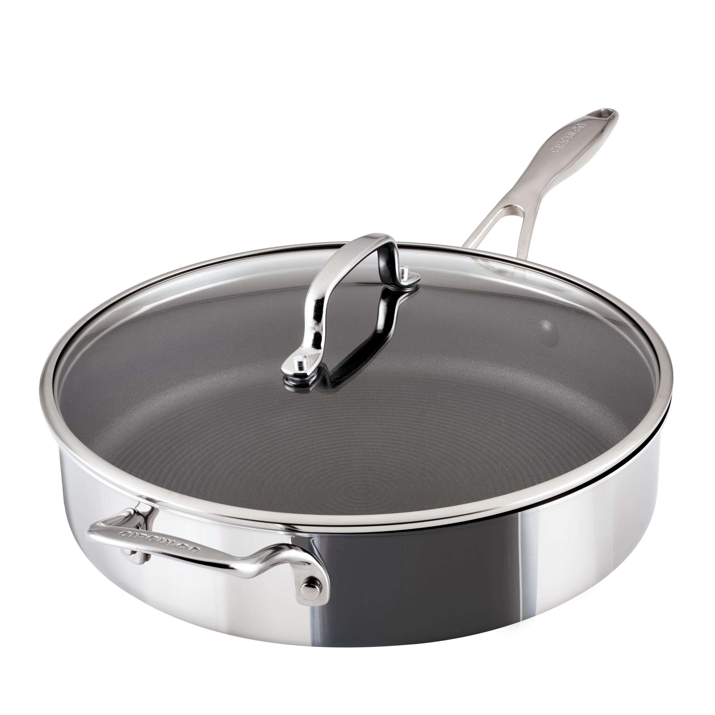 Circulon C1 Series 5-Quart Stainless Steel Nonstick Saute Pan with Lid – Induction Compatible, ScratchDefense Technology, Metal Utensil Safe – Perfect for Searing, Stir-Frying & Everyday Cooking
