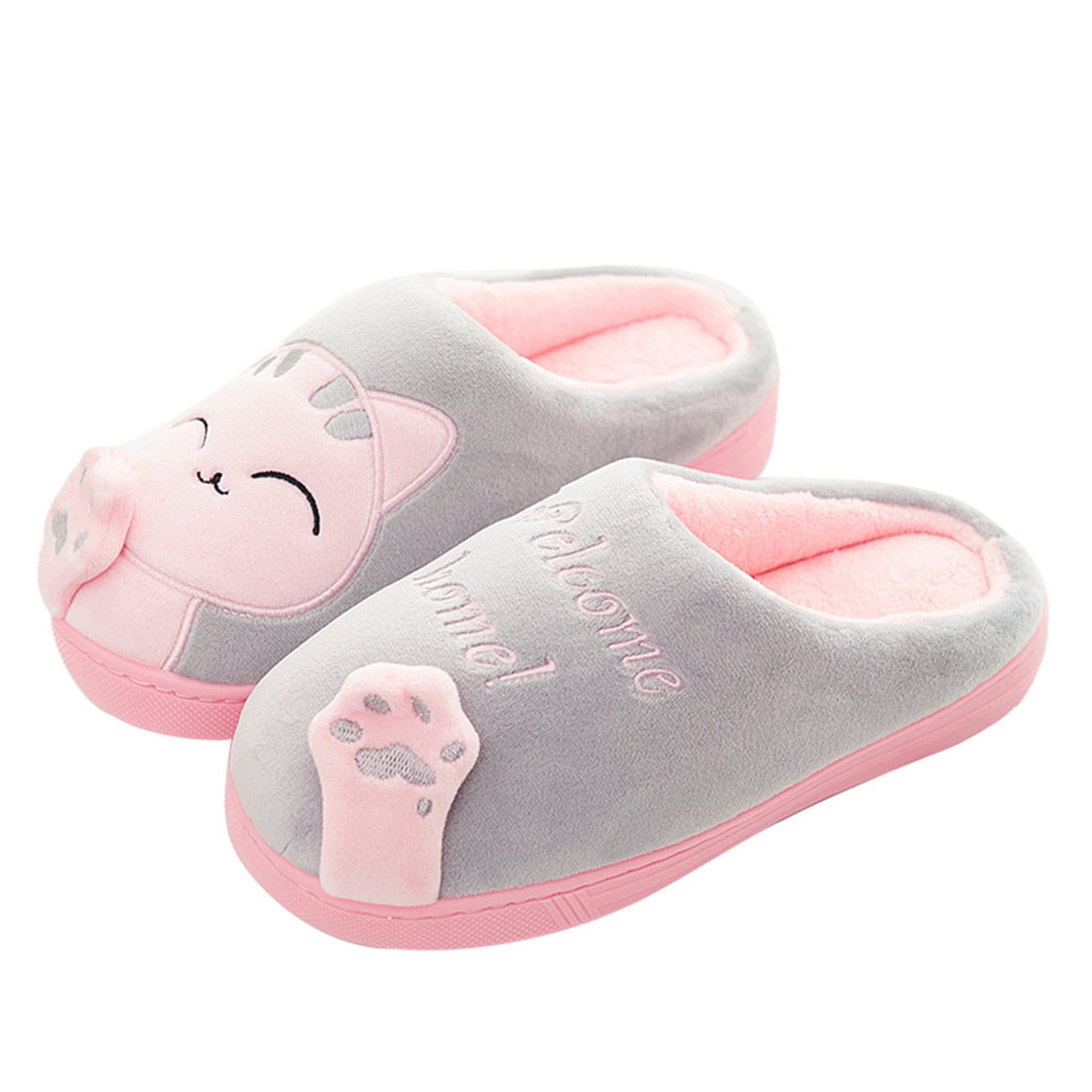 Cute Cartoon Cat Slippers for Women & Men - Plush Winter House Slippers with Soft Comfort & Warmth - Perfect for Indoor Lounging, Cozy Evenings & Cold Weather Wear