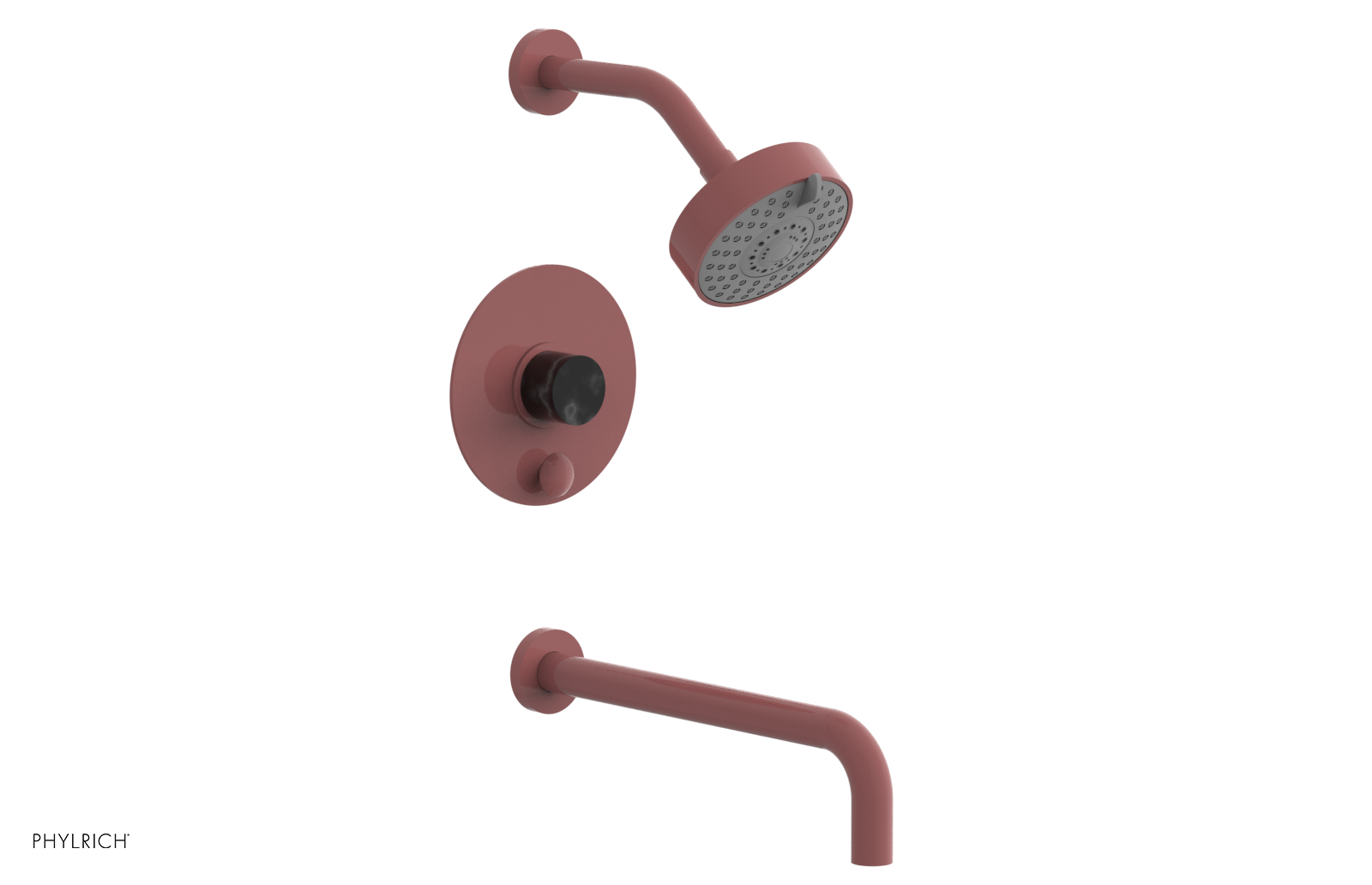 BASIC II 12 Pressure Balance Tub and Shower Set - Black Marble Finish, 230 28 12 - Perfect for Modern Bathroom Renovations & Spa-Like Showers