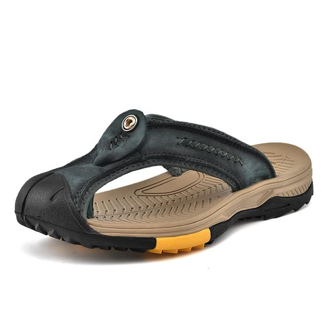 Recyphi Men's Closed Toe Flip Flops - Breathable Protective Sandals for Summer 2024 | Outdoor, Beach, Pool, Garden & Casual Wear Non-Slip Comfortable Slippers