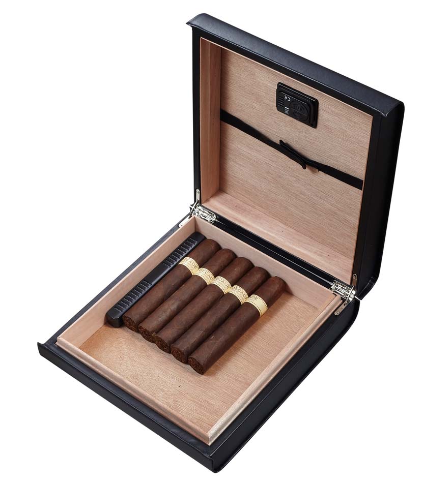 Premium Madrid Travel Humidor with Built-in Digital Hygrometer – Perfect for Cigars, Airtight Storage & On-the-Go Use
