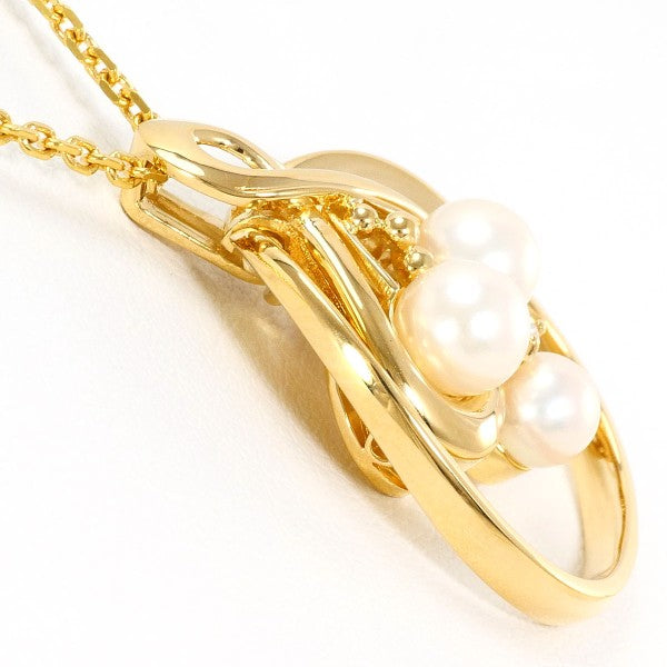 18K Yellow Gold Akoya Pearl Diamond Pendant Necklace for Women - Elegant Bridal Jewelry & Anniversary Gift for Her