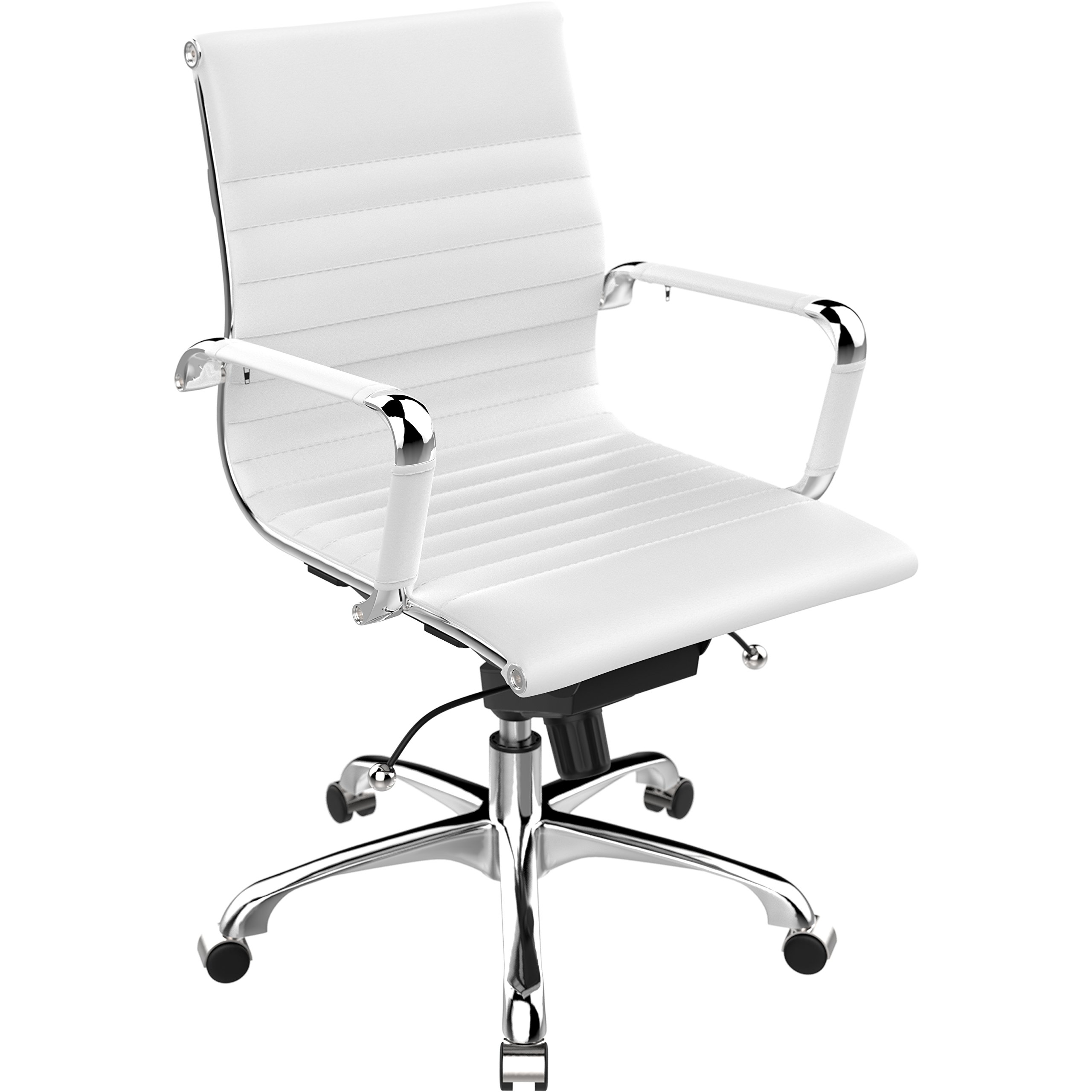 Poly and Bark Modern Office Chair in White - Ergonomic Desk Chair for Home & Office Workspace, Perfect for Long Hours of Work or Gaming