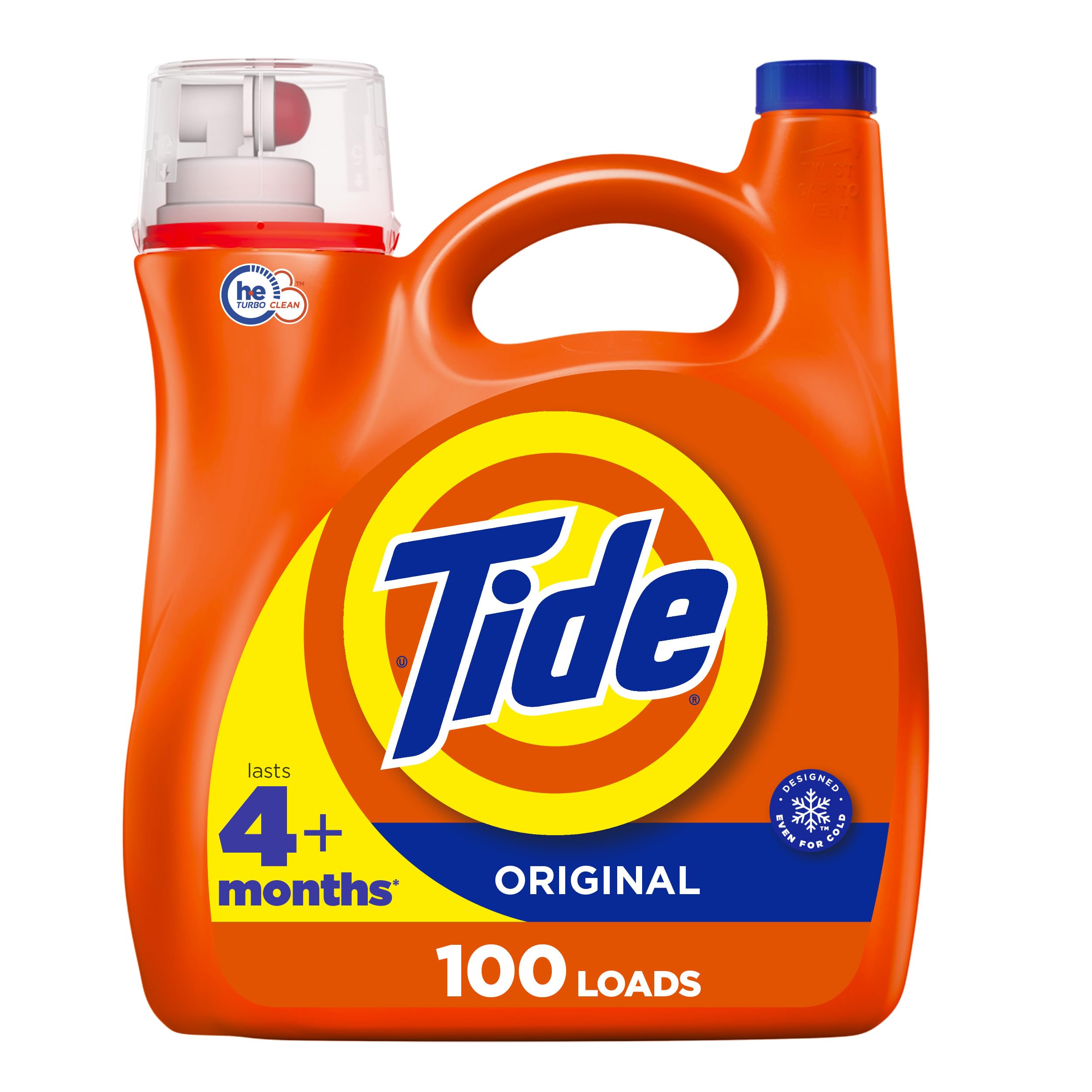 Tide Original Scent Liquid Laundry Detergent - 132 fl oz (100 Loads) | HE Compatible for High-Efficiency Washers | Perfect for Families, College Dorms & Large Laundry Loads