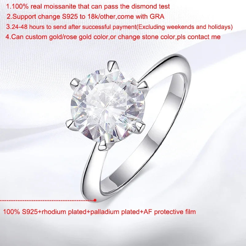 1.5CT GRA Certified Moissanite Engagement Ring for Women - VVS1 Lab Diamond Solitaire Wedding Band (Ideal for Proposals, Anniversaries & Bridal Jewelry)