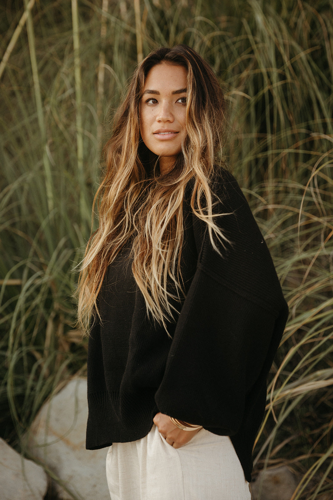 Chloé Oversized Knit Sweater for Women | Soft Chunky Cable Knit Pullover | Winter Warm Casual Wear | Perfect for Holiday Parties & Cozy Nights