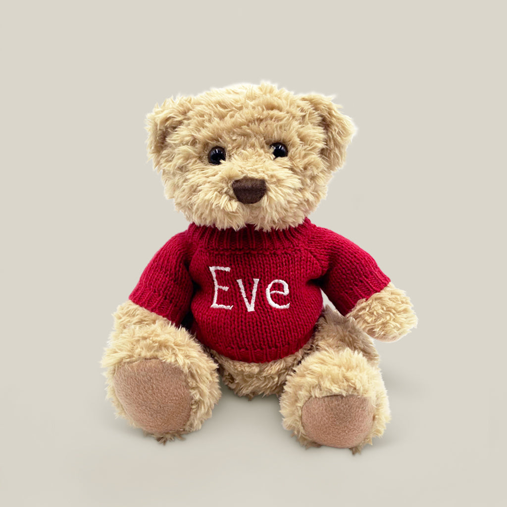 Personalized Red Christmas Stocking for Kids - Bertie Bear Custom Holiday Gift for Stocking Stuffers & Festive Decorations