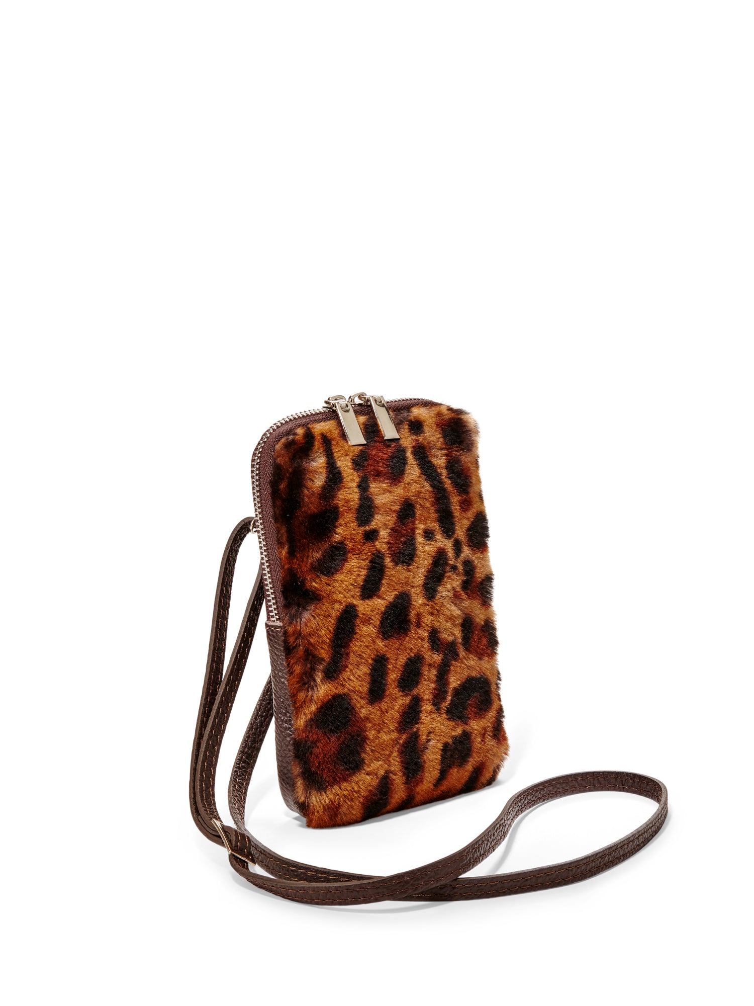 Leo Genuine Shearling Cell Phone Crossbody Bag for Women - Stylish & Cozy Accessory for Everyday Use, Travel, and Outings