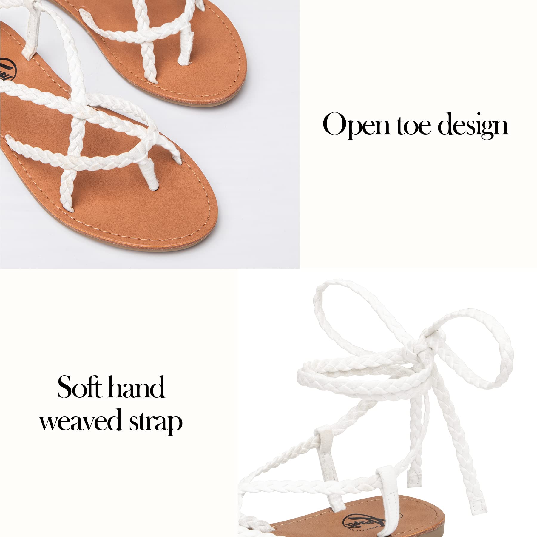 Women's Trary Gladiator Sandals - Lace Up Open Toe Flat Dressy Sandals for Summer 2023 | Beach, Casual & Party Wear