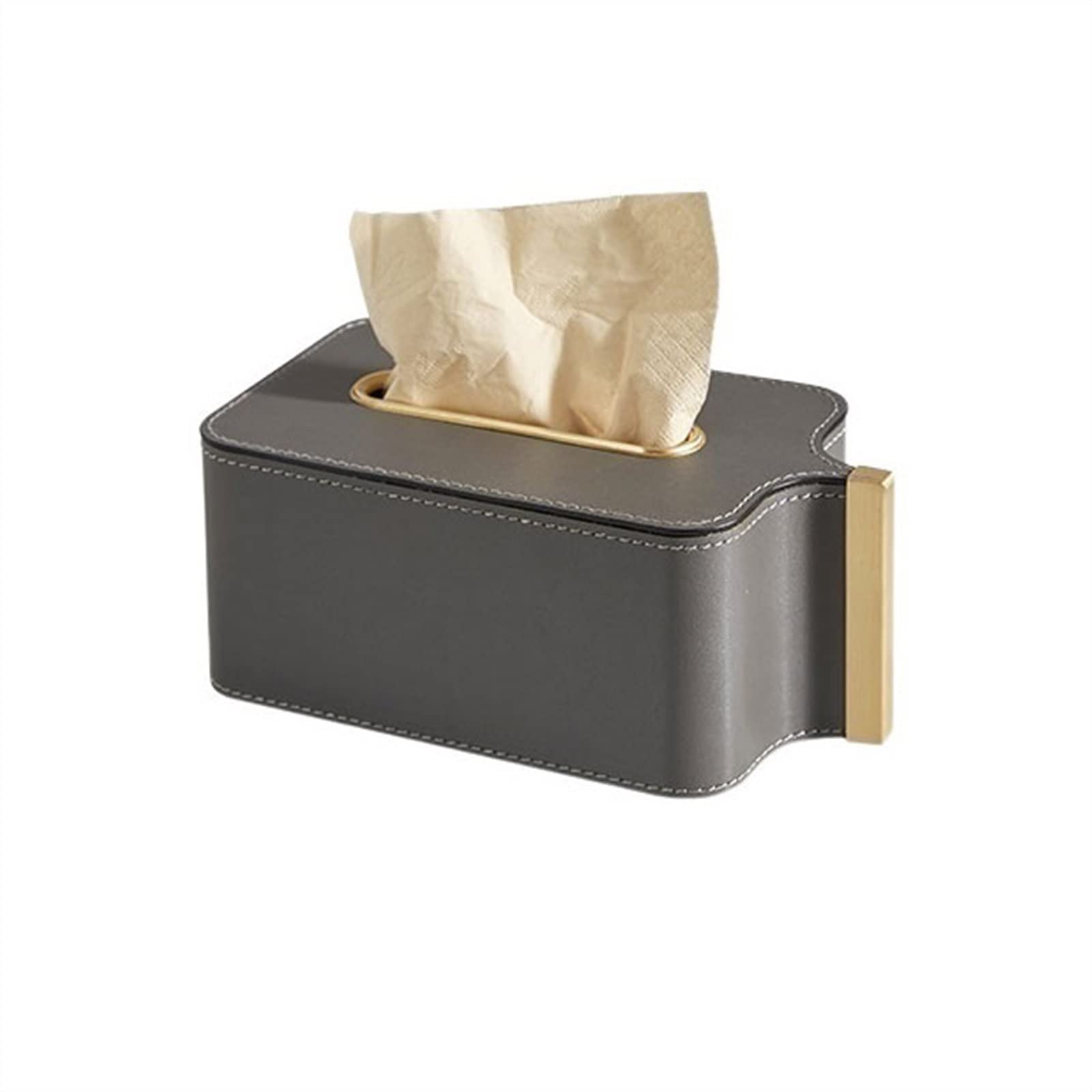 Luxury Leather Tissue Box Holder - Simple & Elegant Paper Holder for Bathroom, Car, Living Room, Bedroom, Office & Kitchen - Gray | Perfect for Home Decor & Organization