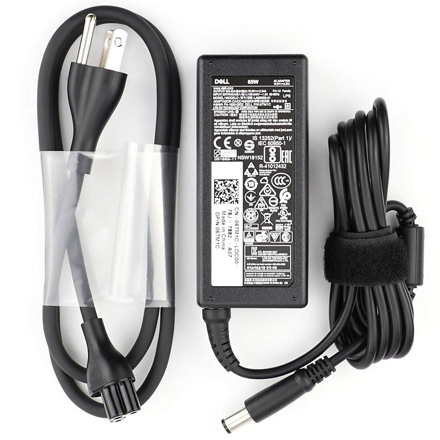 Original AC Adapter 65W Power Supply Charger for Dell Latitude E5430 E5500 E5510 Laptop - Perfect for Home, Office & Travel Use