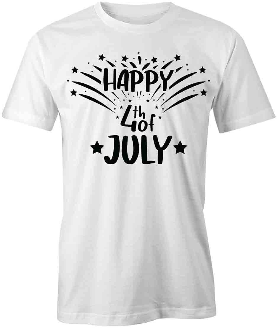 Happy 4th of July Patriotic T-Shirt | American Flag Graphic Tee for Men & Women | Perfect for Independence Day Celebrations, BBQ Parties & Fireworks Events