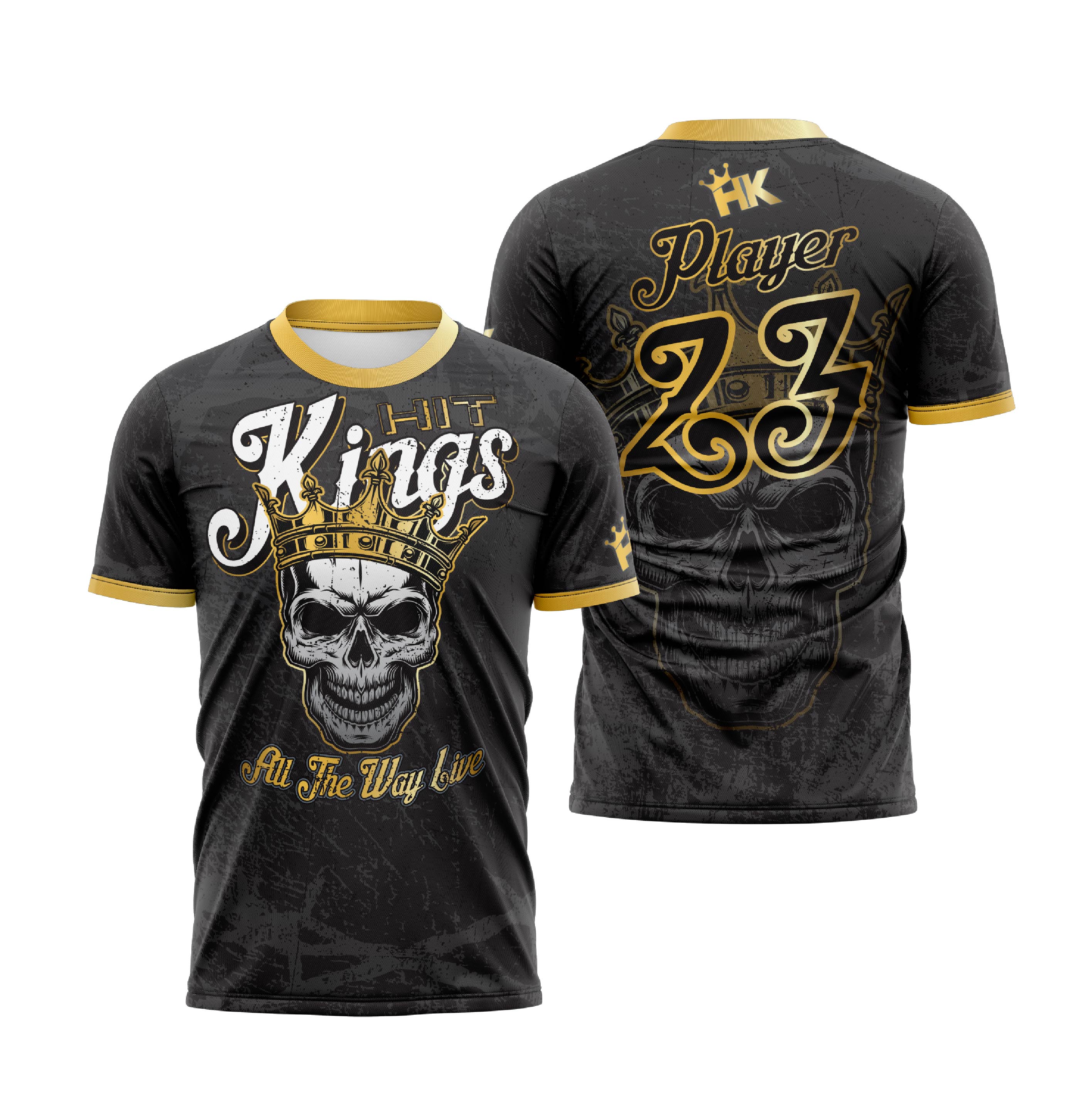 Hit Kings Animal Series Men's Full Dye Baseball Jersey (Skull Design) - Perfect for Baseball Games, Team Uniforms & Fan Apparel