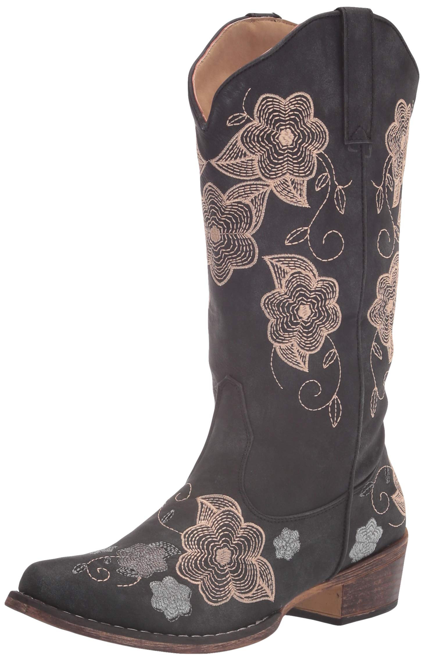 Roper Women's Riley Flowers Western Boot - Stylish Cowgirl Boots for Country Dancing, Rodeo & Casual Wear