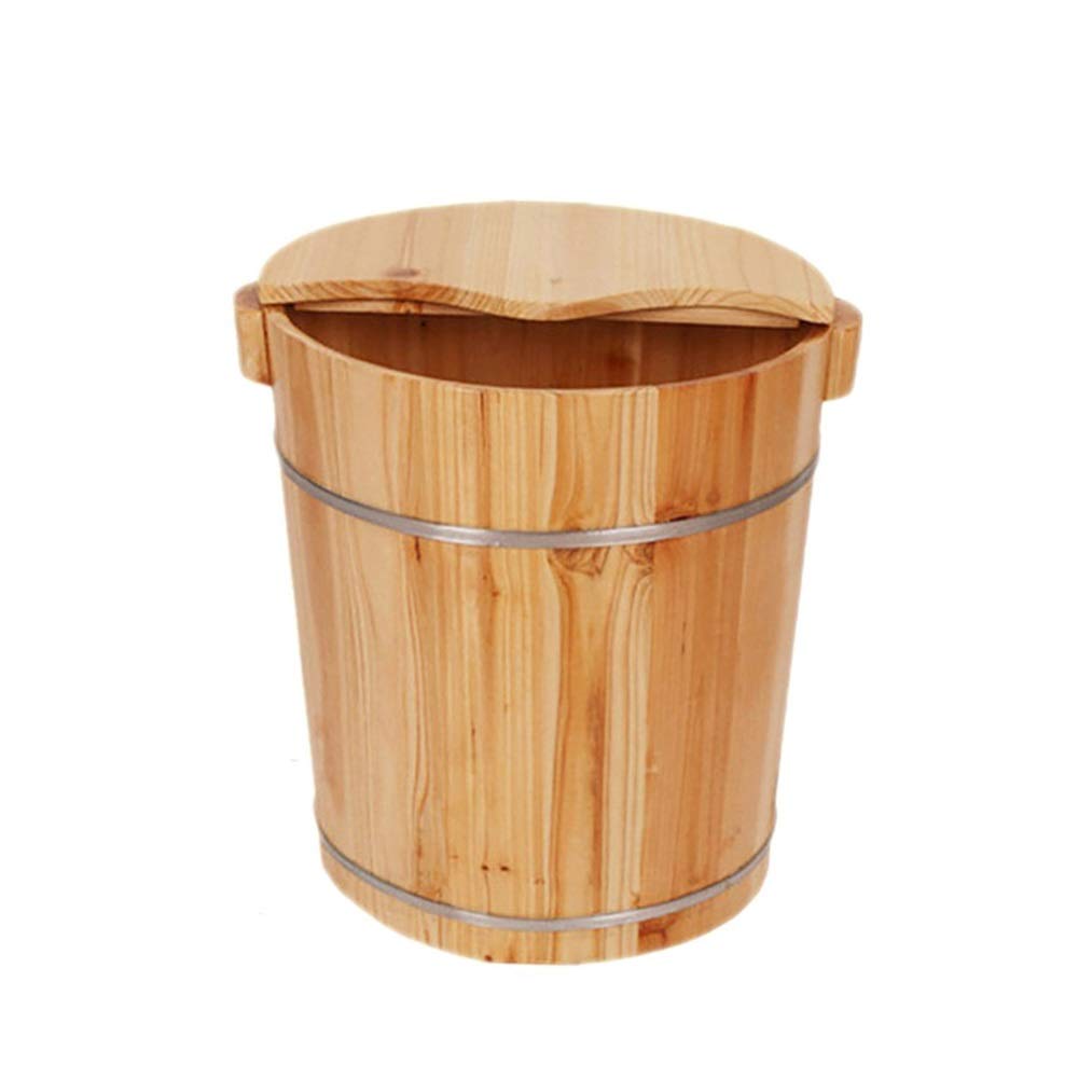 Wooden Foot Soaking Tub for Spa & Relaxation - Home Sauna Bucket with Massage Rollers, Natural Wood Foot Bath Basin for Pedicure & Foot Care - Perfect for Home Spa, Sauna Accessories & Relaxation Therapy