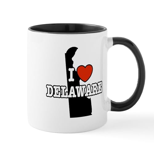 White/Black Inside - I Love Delaware Mug