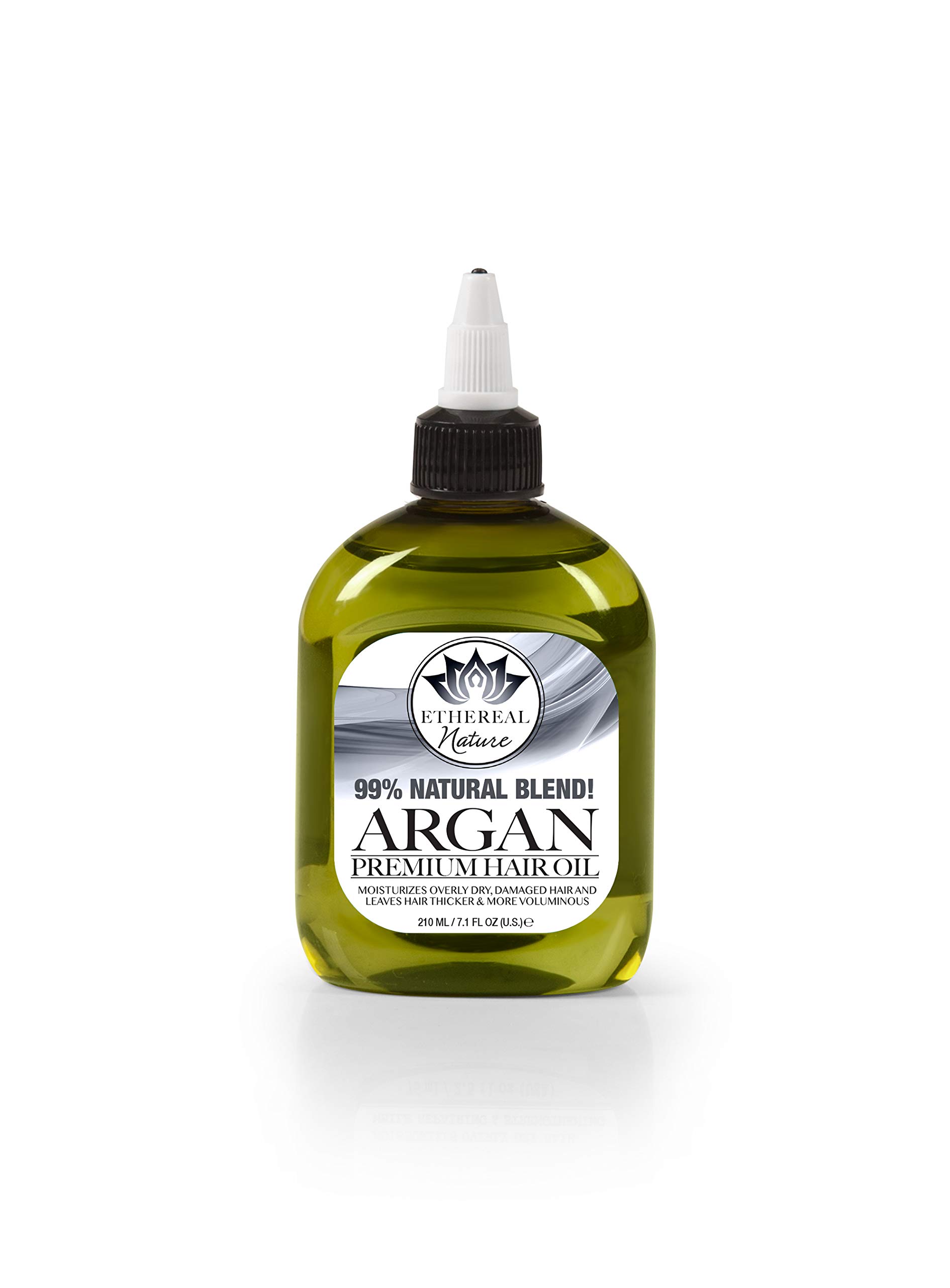 Ethereal Nature 99% Natural Hair Oil Blend with Argan Oil - 7.10 Fl Oz for Dry, Damaged Hair & Scalp Care | Nourishing Treatment for Shine & Growth | Perfect for Daily Use & Styling
