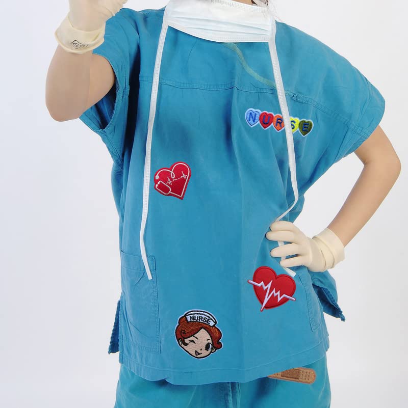 KLORIZ Nurse Heart Iron-On Patch - Doctor Embroidered Fabric Applique for Scrubs, Jackets & Clothing Accessories | Perfect for Medical Professionals & Healthcare Workers