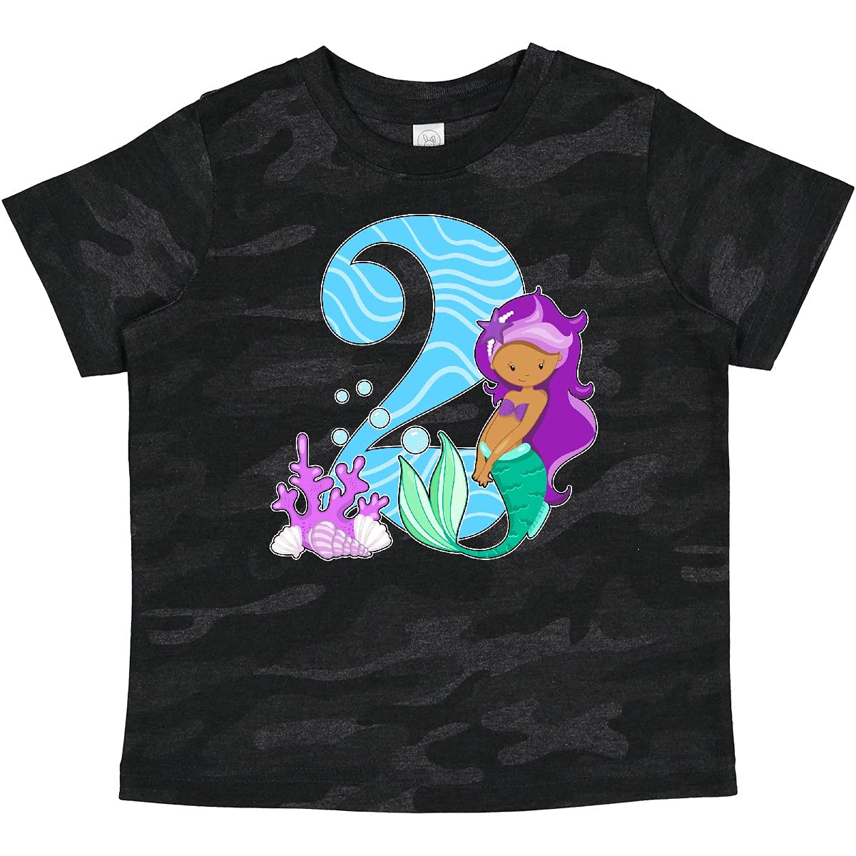Inktastic Cute Mermaid Second Birthday T-Shirt for Baby Girls & Boys - Perfect for Birthday Parties, Photo Shoots & Toddler Gifts