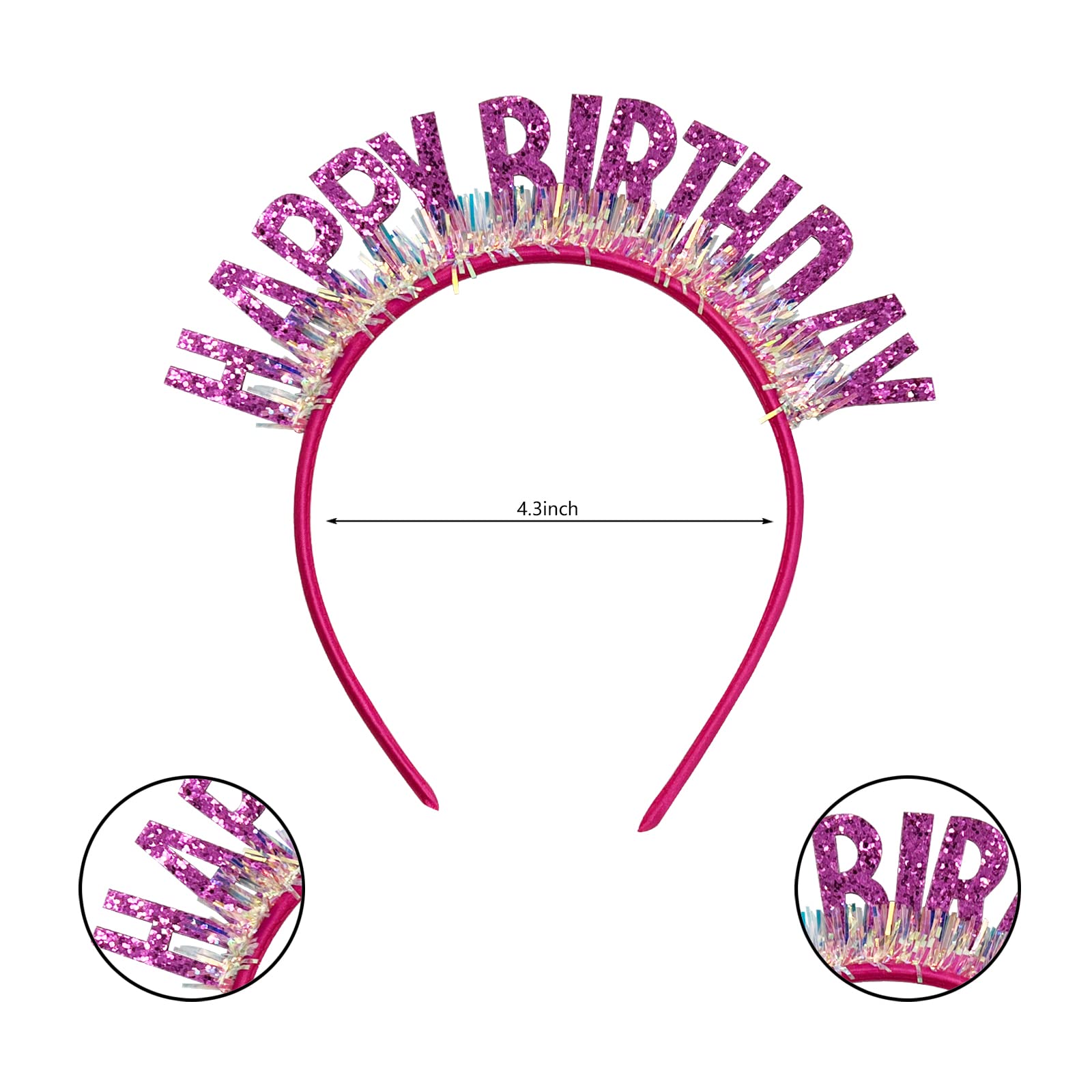 Elegant Red Birthday Headband Tiara Crown for Women - Perfect for Parties, Bachelorette, Bridal Showers & Special Events