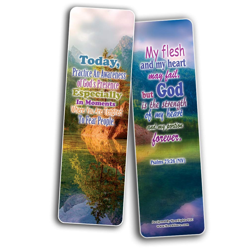 God is My Strength Bible Bookmarks (12-Pack) - Christian Gifts for Church & Sunday School