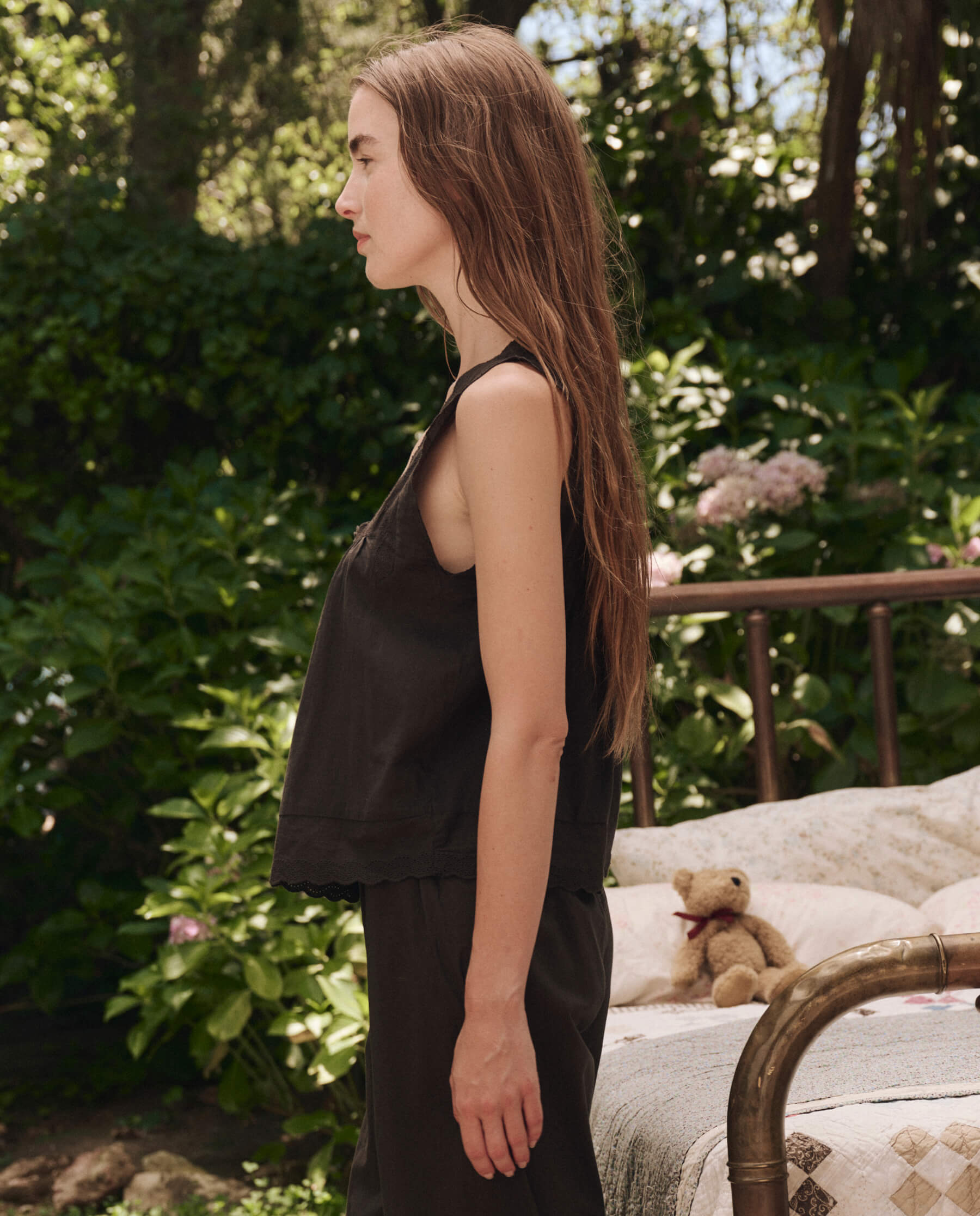 Stylish Black Eyelet Tank Top for Women - Perfect for Summer Outfits, Casual Wear & Layering