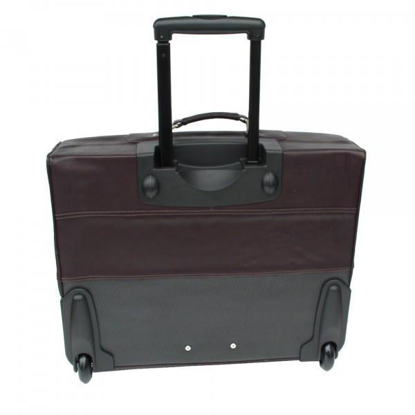 Premium Piel Leather Garment Bag with Wheels - Travel Suit Carrier for Business Trips & Weddings - Durable Hanging Clothes Organizer for Airlines & Cruises