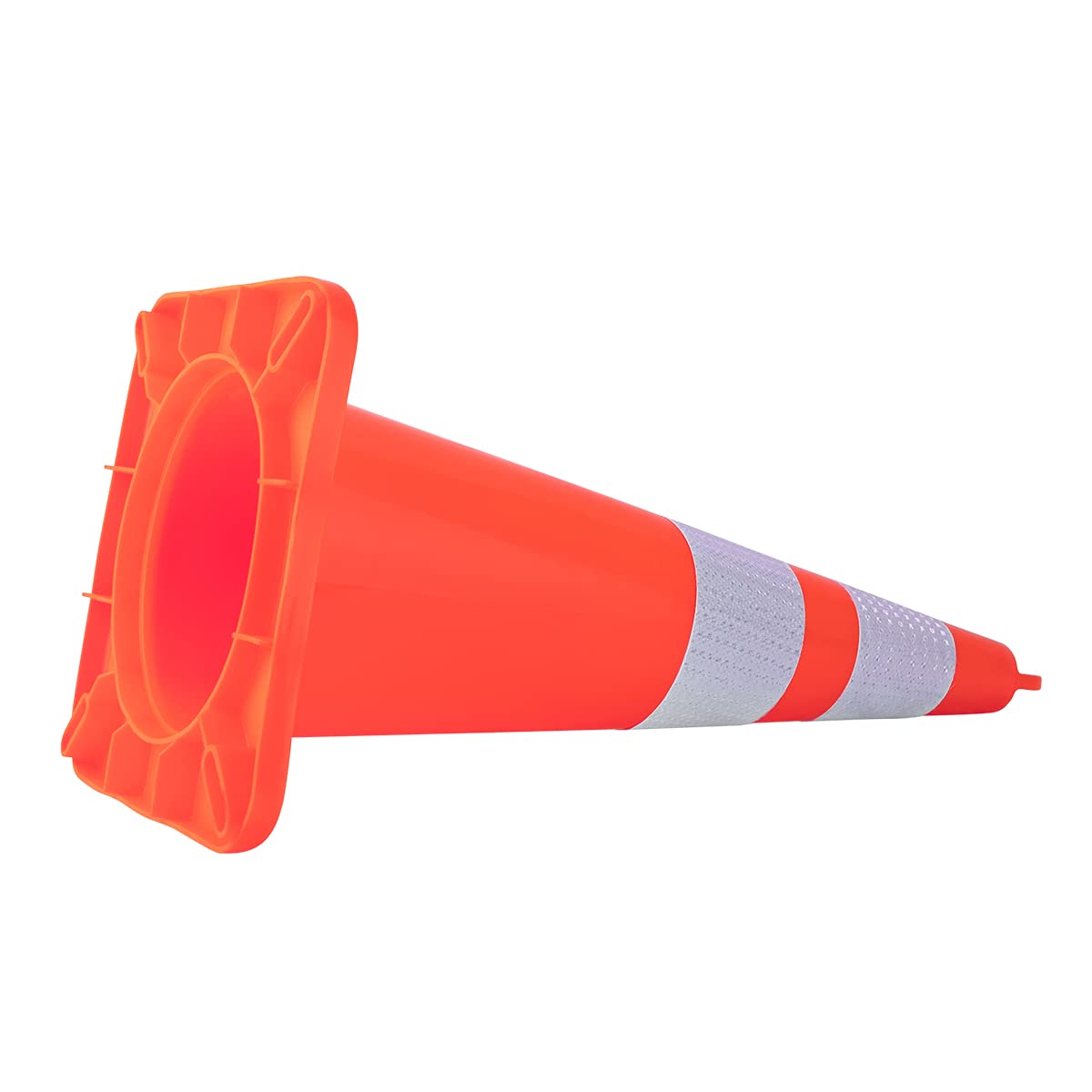 12 Pack 28 Inch Heavy Duty PVC Traffic Cones - Orange Safety Road Cones with Weighted Base & Handheld Ring for Construction, Parking, Hazard Zones & Event Management