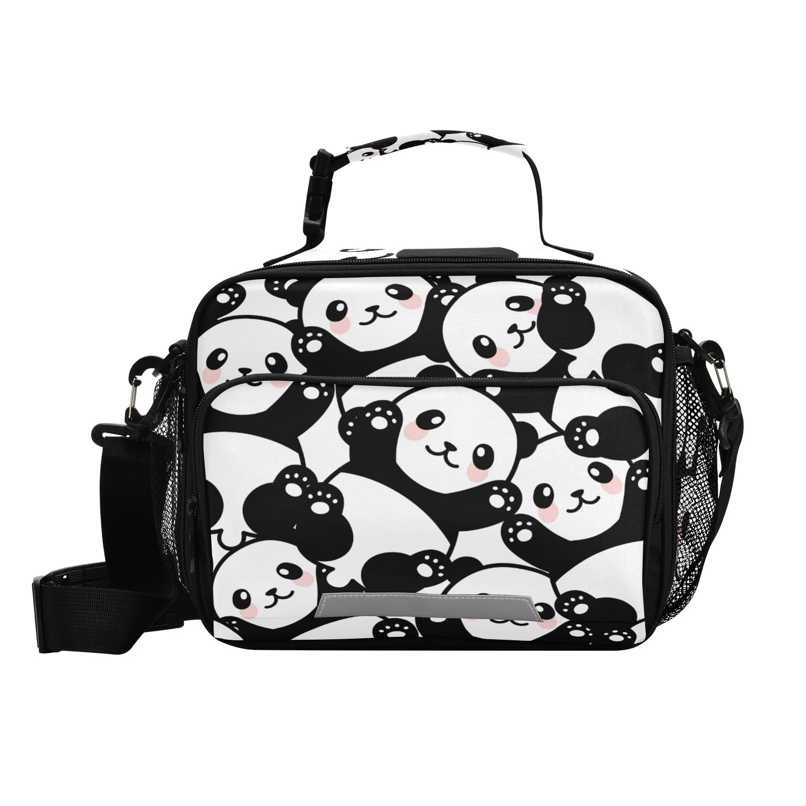 **Insulated Reusable Lunch Bag with Adjustable Shoulder Strap - Cute Cartoon Panda Design Thermal Cooler Tote for Men & Women - Perfect for Work, School, Picnic, Beach & Outdoor Sports - Ideal for Office, Travel, Camping & Daily Commute - Great for Meal Prep, Gym, Hiking & College Students**