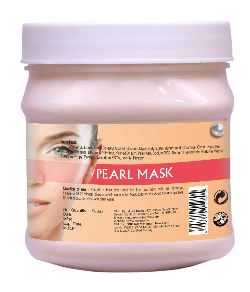 Organic Pink Root Green Tea Massage Gel & Pearl Mask Set - 500ml Each | Hydrating, Anti-Aging Skincare Duo for Face & Body | Perfect for Spa Day, Self-Care Routine & Gift Giving