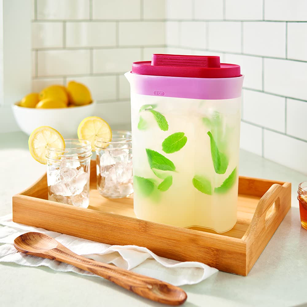 Rubbermaid Compact 2-Quart Plastic Pitcher with Lid - Perfect for Iced Tea, Lemonade & Water - BPA-Free Kitchen Pitcher for Refrigerator & Countertop Storage