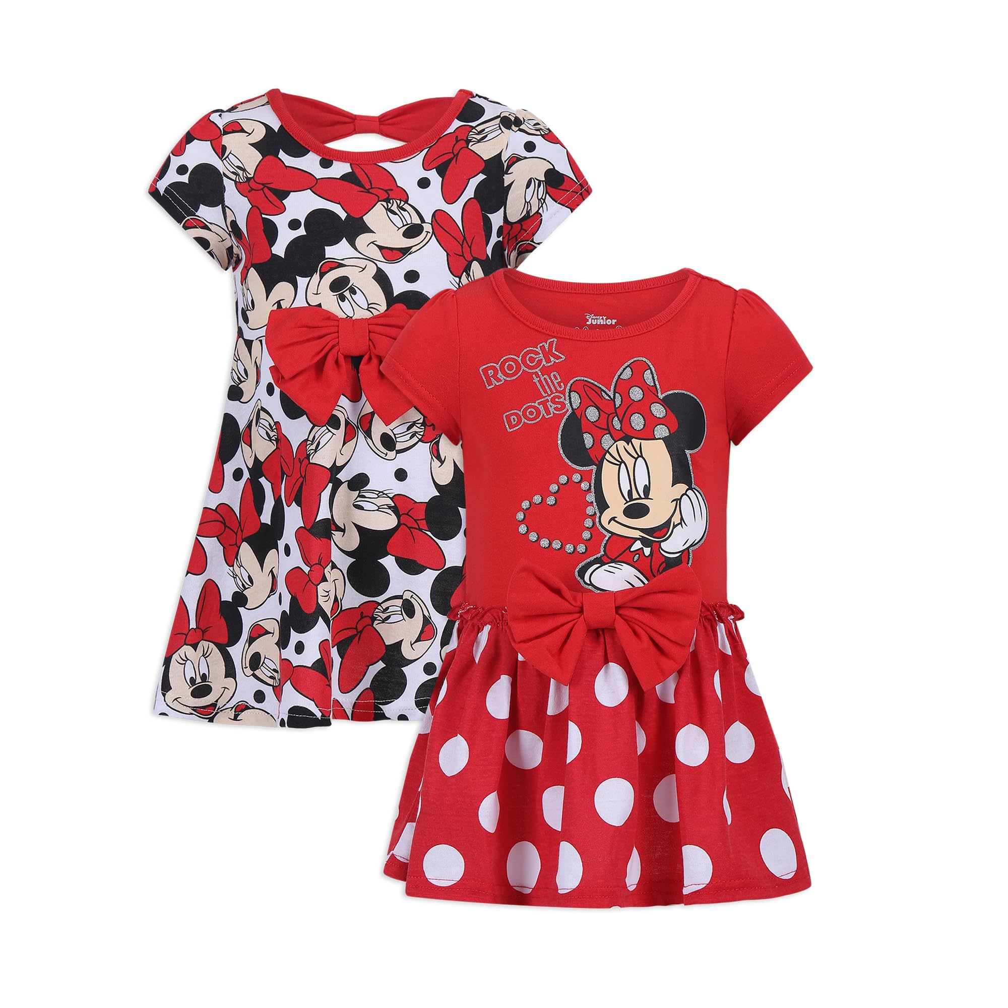 Disney Minnie Mouse Girls' 2 Pack Dresses - Cute Outfits for Birthday Parties, School Events & Family Photos