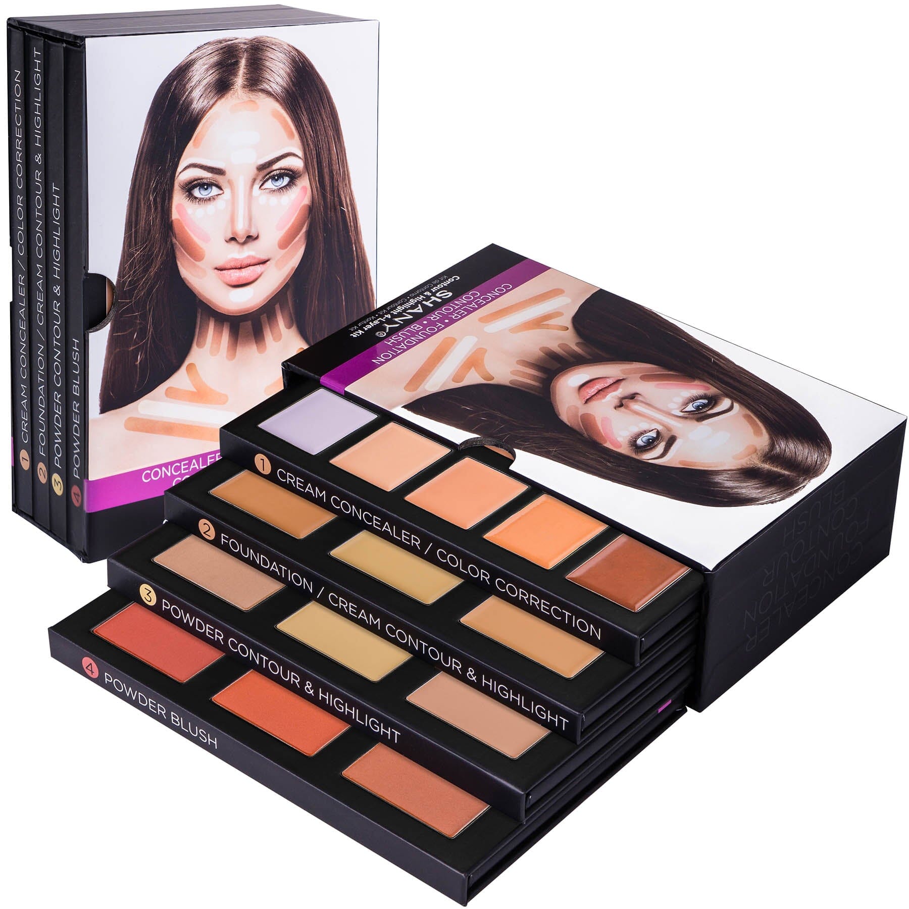 4 Layer Contour & Highlight Makeup Kit - Professional Face Sculpting Palette for Cheekbones, Nose & Jawline | Perfect for Bridal, Party & Everyday Glam Makeup Looks