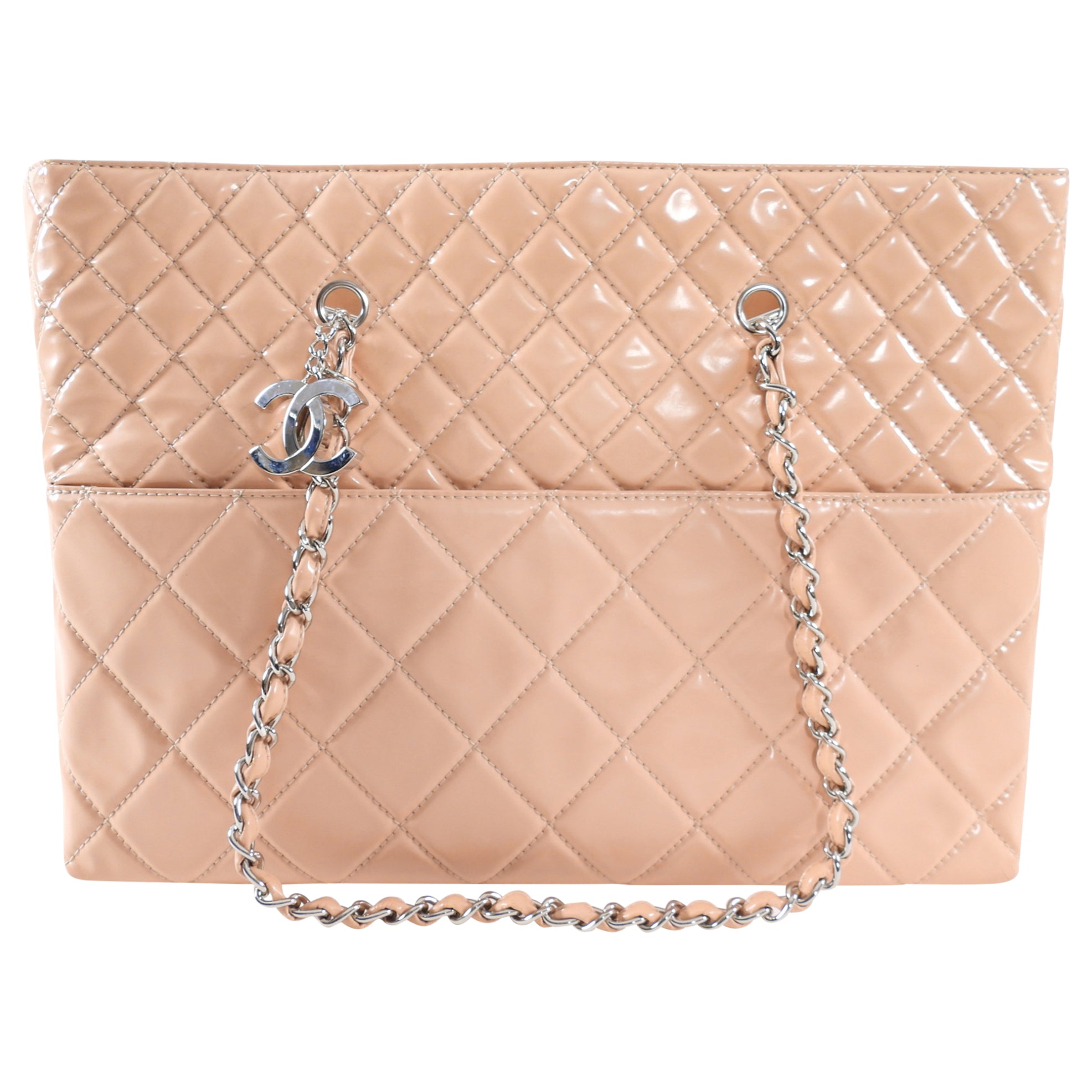 Chanel Light Pink Patent Leather Business Large Tote Bag for Women - Elegant Work Bag for Office, Travel & Everyday Use