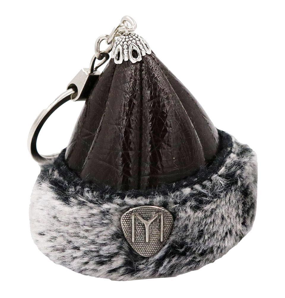 Ertugrul Kayi Tribe IYI Mini Fur Leather Bork Hat Keychain - Brown | Turkish Ottoman Style Accessory for Fans, Collectors & Historical Enthusiasts | Perfect for Keychains, Gifts & Cosplay Costumes