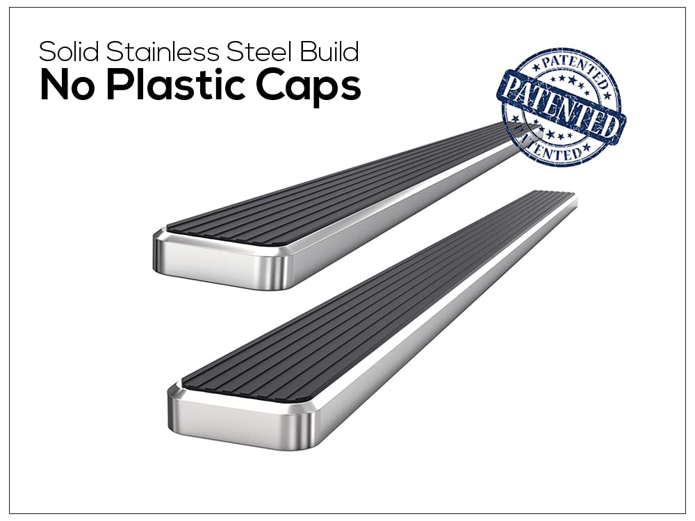 APS Premium 5in 304 Stainless Steel Running Boards for Ford Bronco & F150 Regular Cab (1980-1996) - Heavy Duty Side Steps for Off-Roading & Truck Access