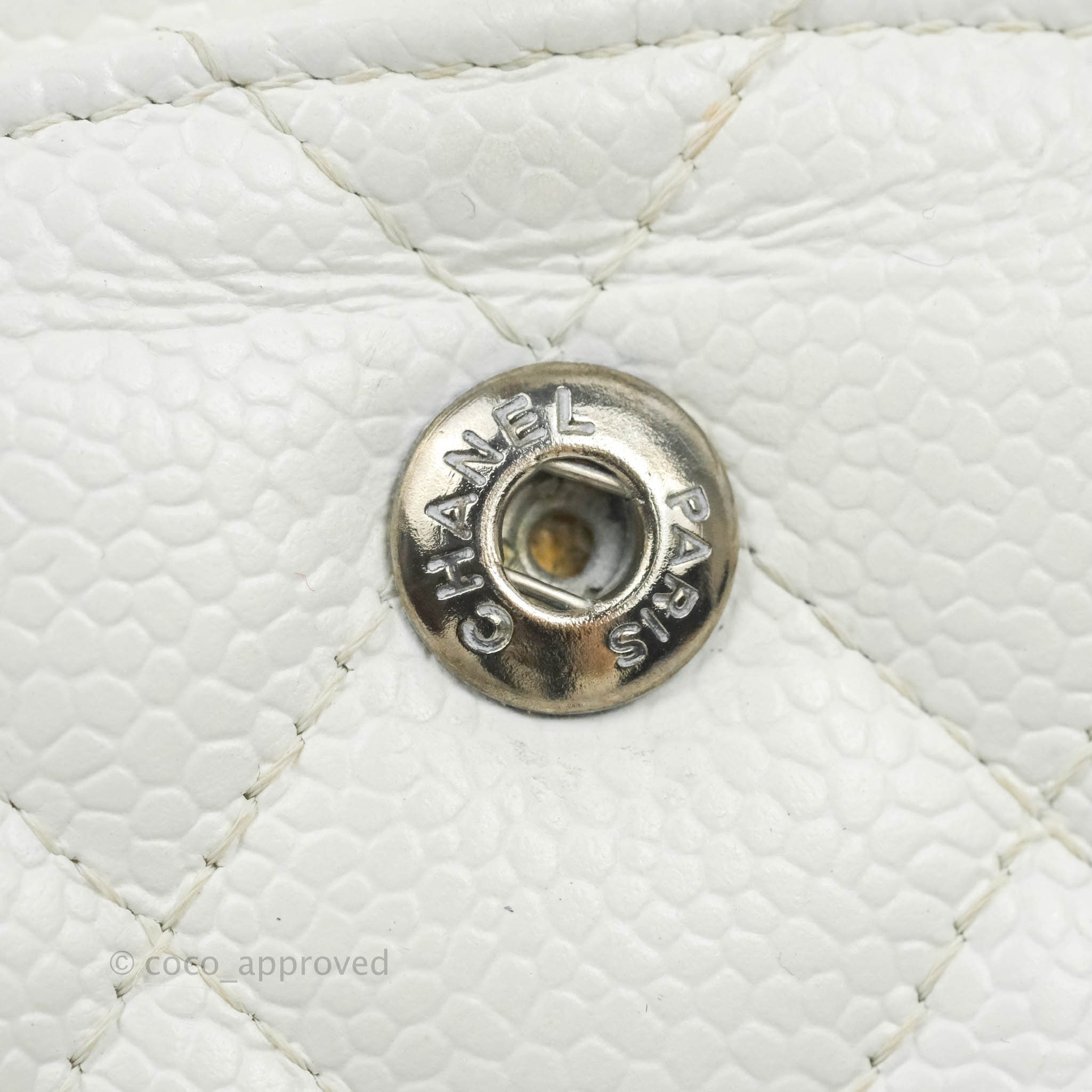 Chanel Classic M/L Medium Double Flap Bag in White Caviar Leather with Silver Hardware - Perfect for Luxury Fashion, Evening Events & Designer Handbag Collection