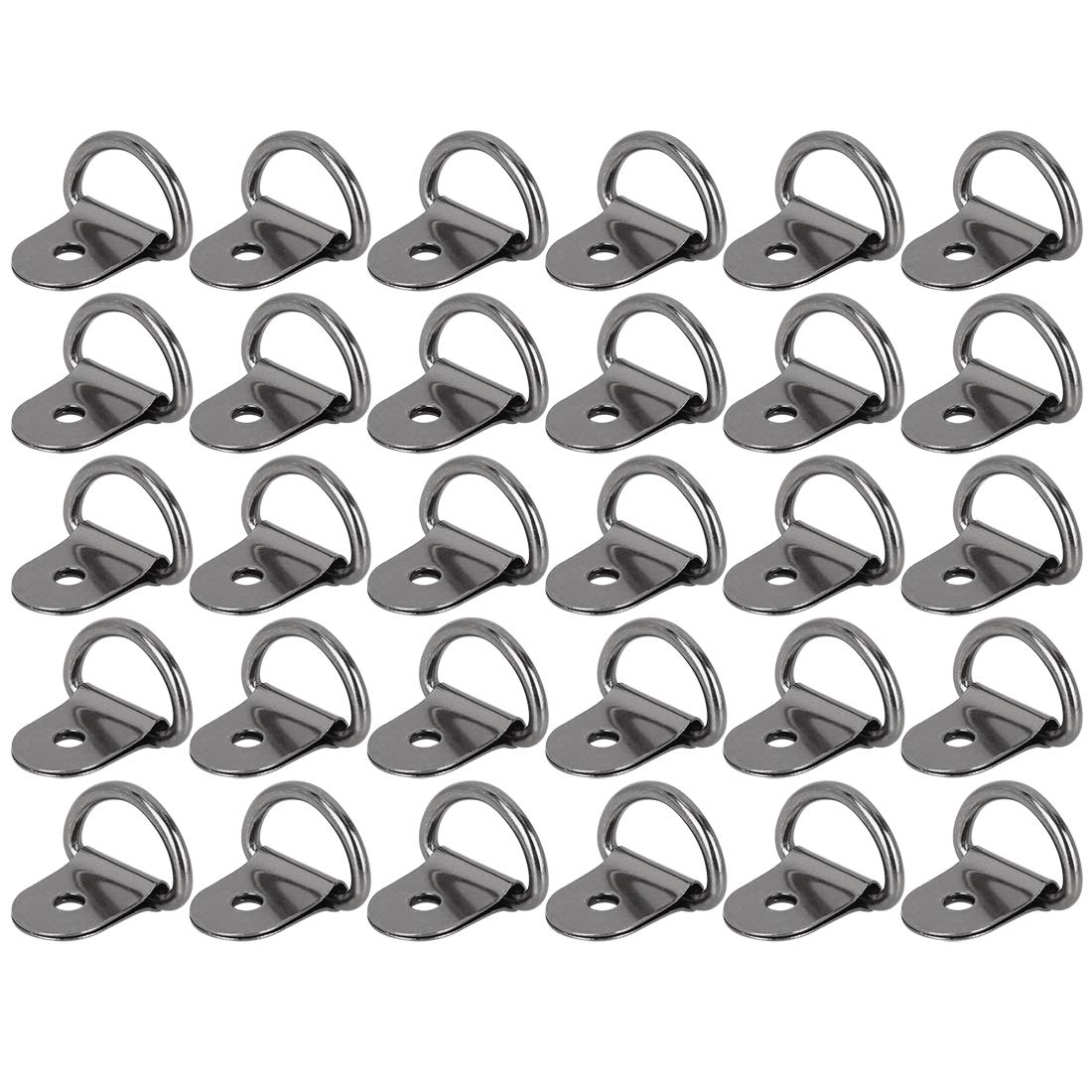 X AUTOHAUX 30pcs Titanium Tone D-Shaped Tie Down Anchors - Heavy Duty Lashing Rings for Car, Truck, Trailer, RV & Boat Cargo Securing - Perfect for Transporting Equipment, Furniture & Outdoor Gear