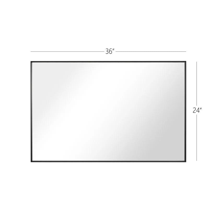Sleek Modern Black Aluminum Framed Wall Mirror - Full Length Floor Mirror for Bedroom, Living Room & Entryway Decor