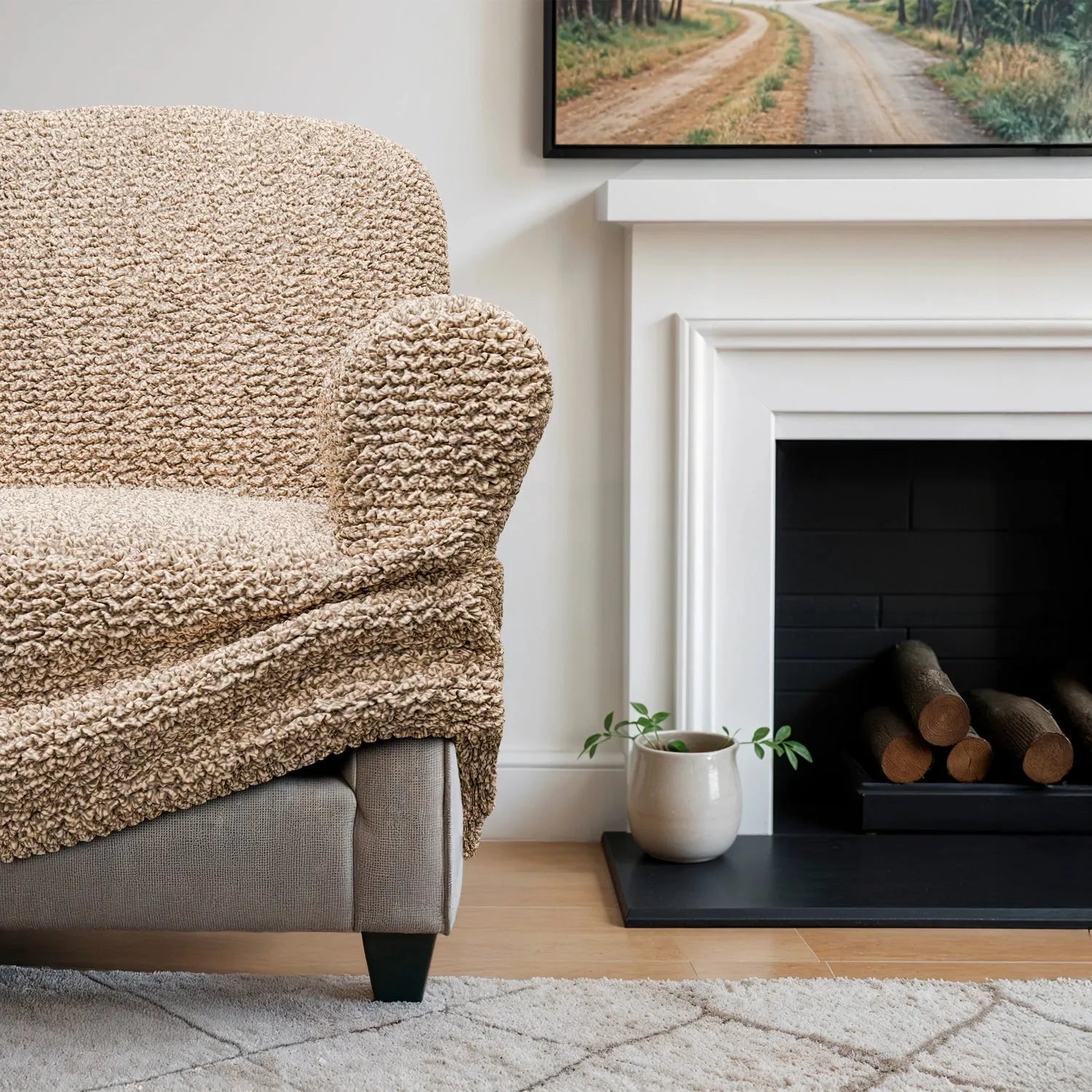 3 Seater Sofa Slipcover - Soft Microfiber Printed Fabric - Perfect for Living Room, Family Room & Home Decor