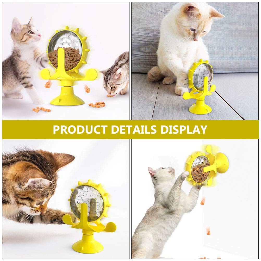 1pc Slow Feeder Cat & Dog Interactive Food Dispenser Toy - Windmill Design ABS Rotating Puzzle Feeder for Small Pets - Perfect for Mealtime Enrichment and Preventing Fast Eating in Kittens & Puppies