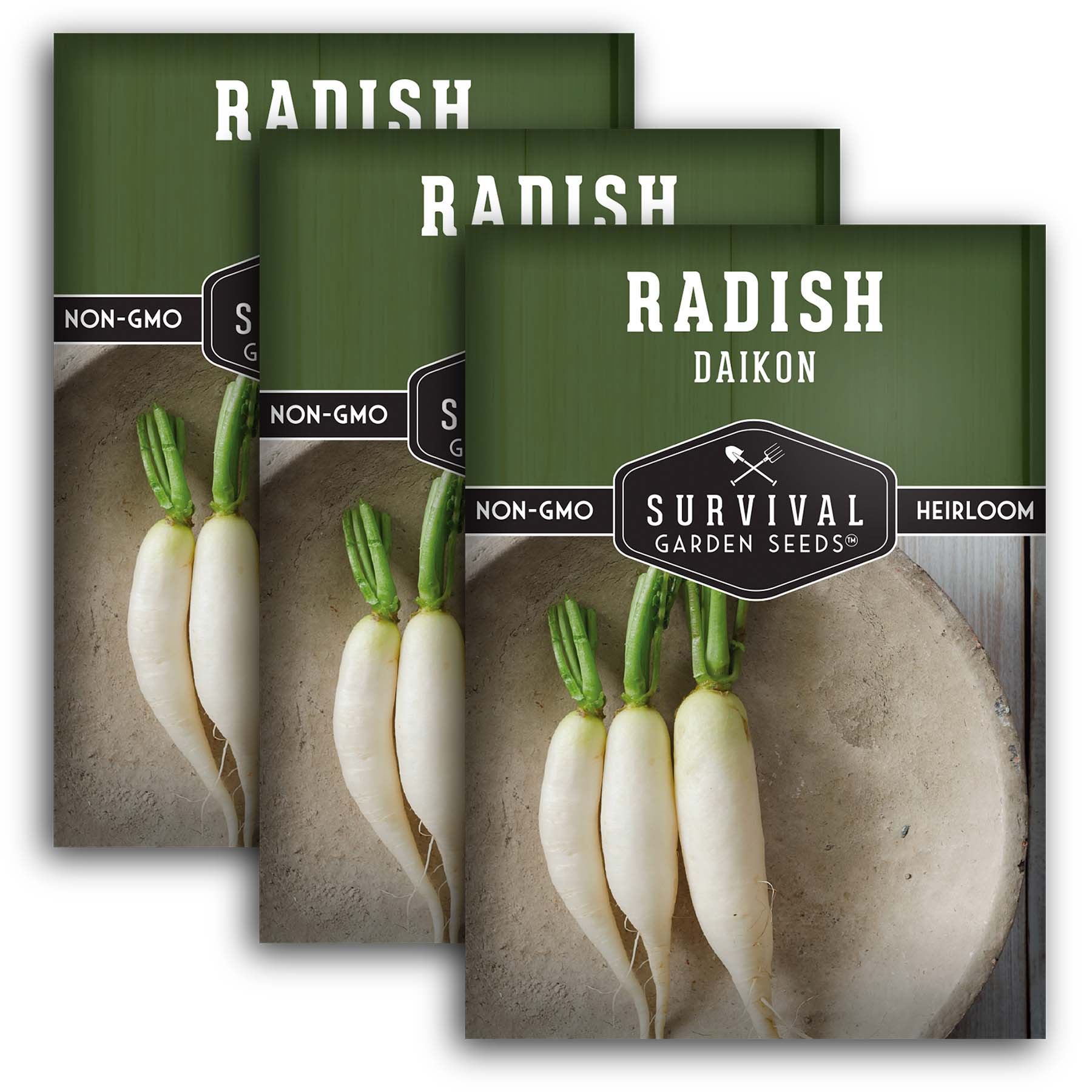 Organic Daikon Radish Seeds for Planting - Non-GMO, Heirloom Variety - Perfect for Home Gardening, Asian Cooking & Pickling