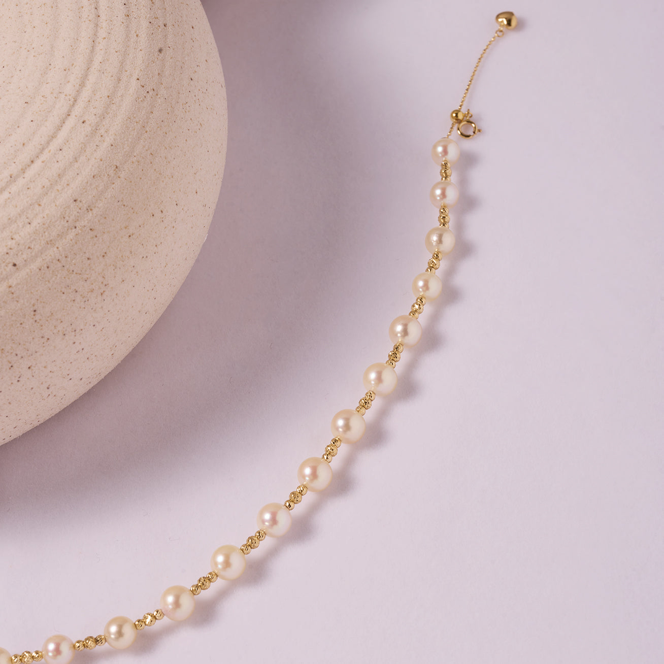 18K Solid Gold Akoya Pearl Bracelet for Women - Elegant Pearl Jewelry Gift for Anniversary, Birthday & Special Occasions | KB00045