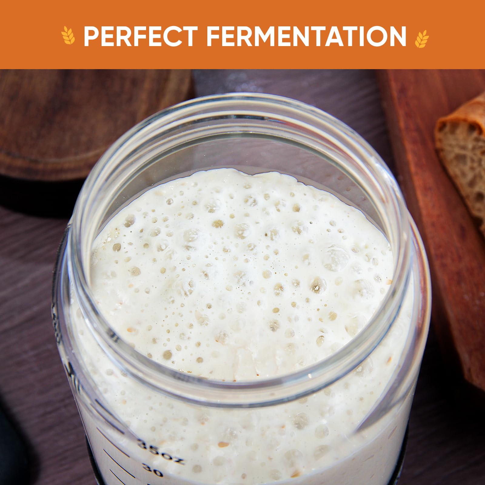 77L 35OZ Sourdough Starter Jars (2-Pack) - Premium Bread Baking Kit with Glass Jars for Homemade Sourdough - Perfect for Artisan Bread Making & Fermenting at Home