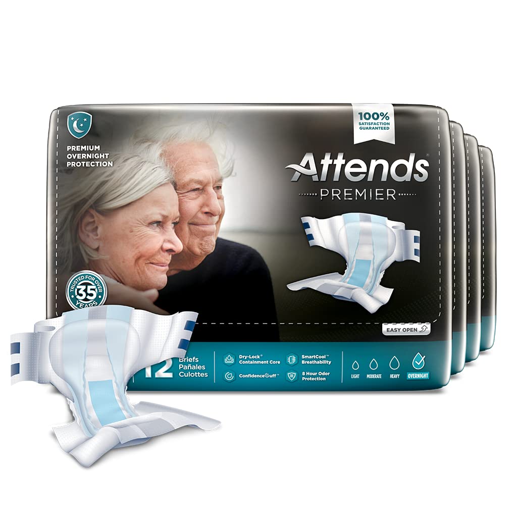 Attends Premier Adult Incontinence Briefs - Large Size (44