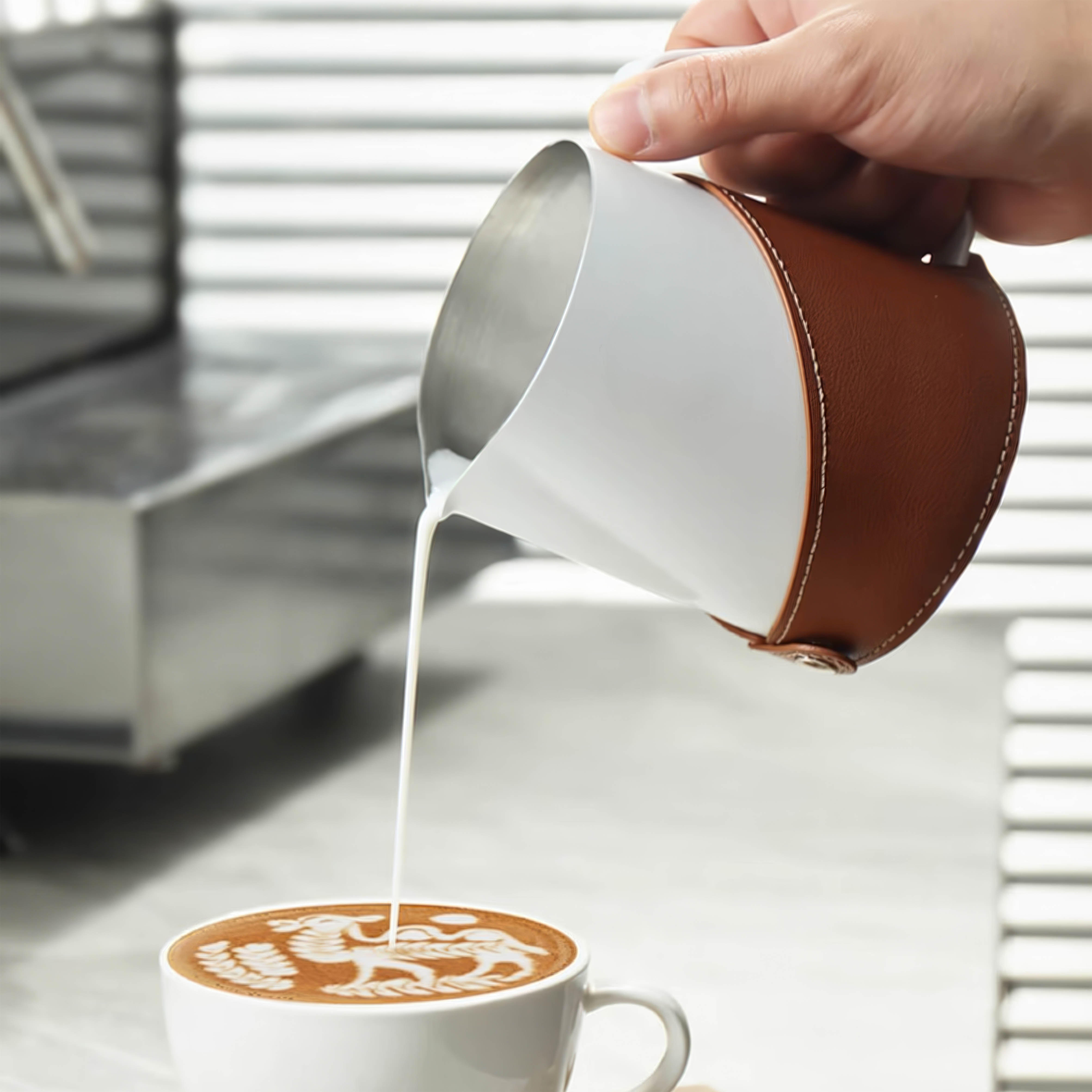 Premium Stainless Steel Milk Frothing Pitcher - 12oz/16oz/20oz Barista Coffee Frother for Latte, Cappuccino & Hot Chocolate - Perfect for Home & Professional Use