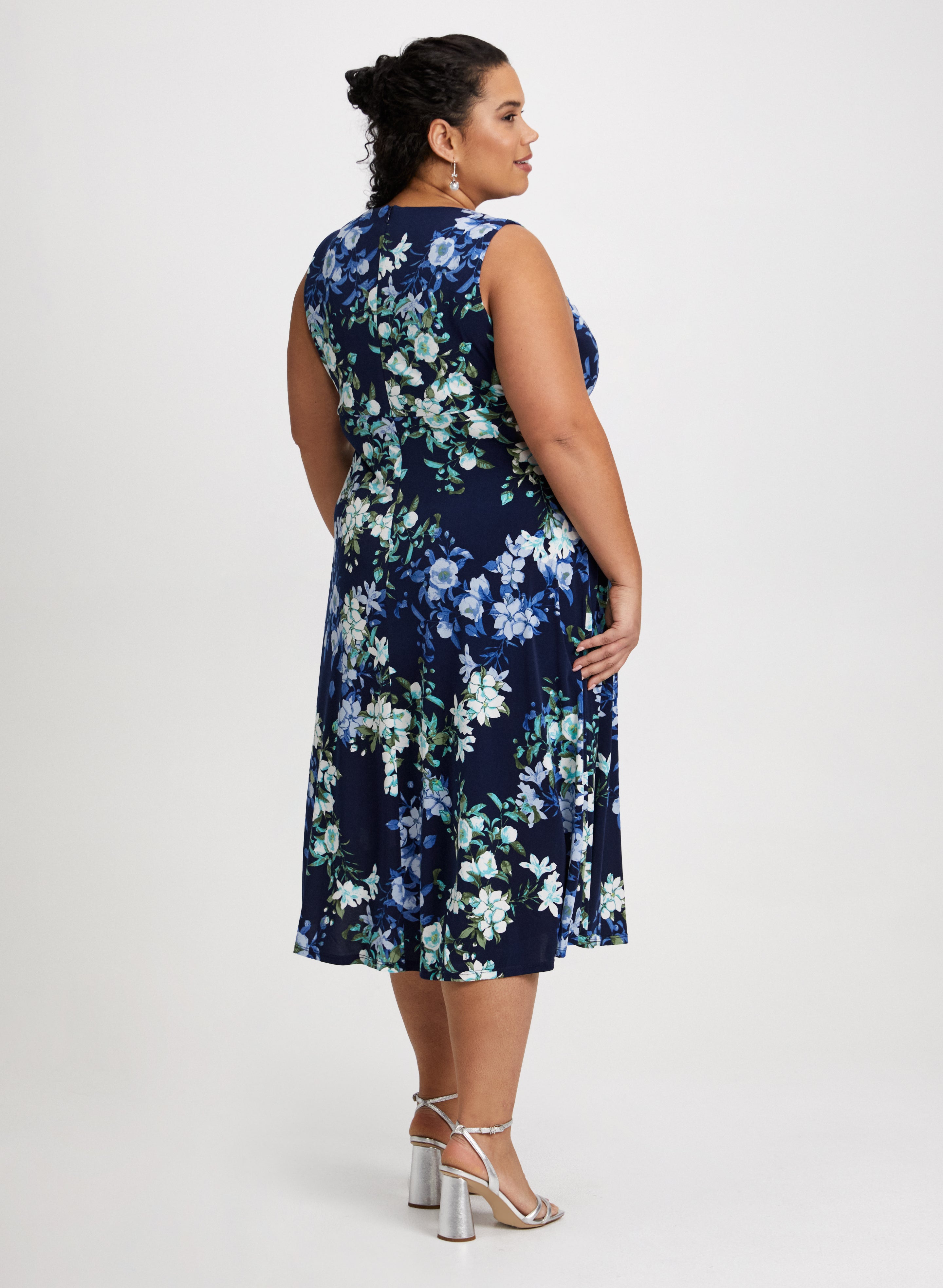Elegant Floral Print Empire Waist Summer Dress for Women - Perfect for Garden Parties, Weddings & Beach Vacations