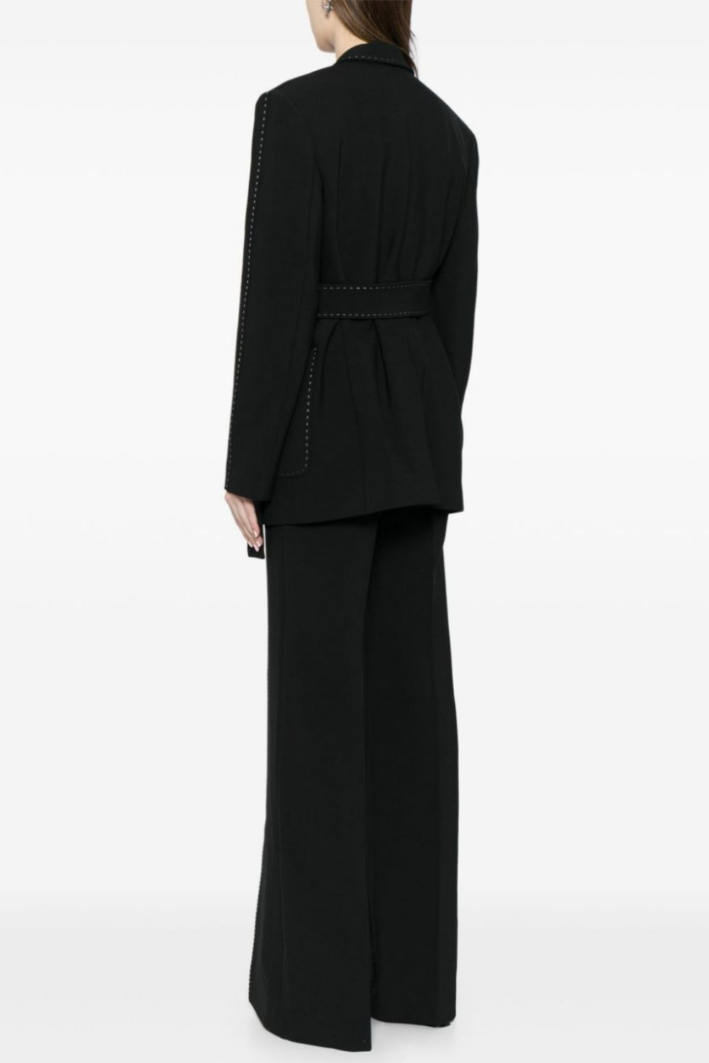 Stylish Ishara Stitch Belted Blazer Two-Piece Set for Women | Office Wear & Formal Outfits | Perfect for Business Meetings, Weddings, and Special Occasions