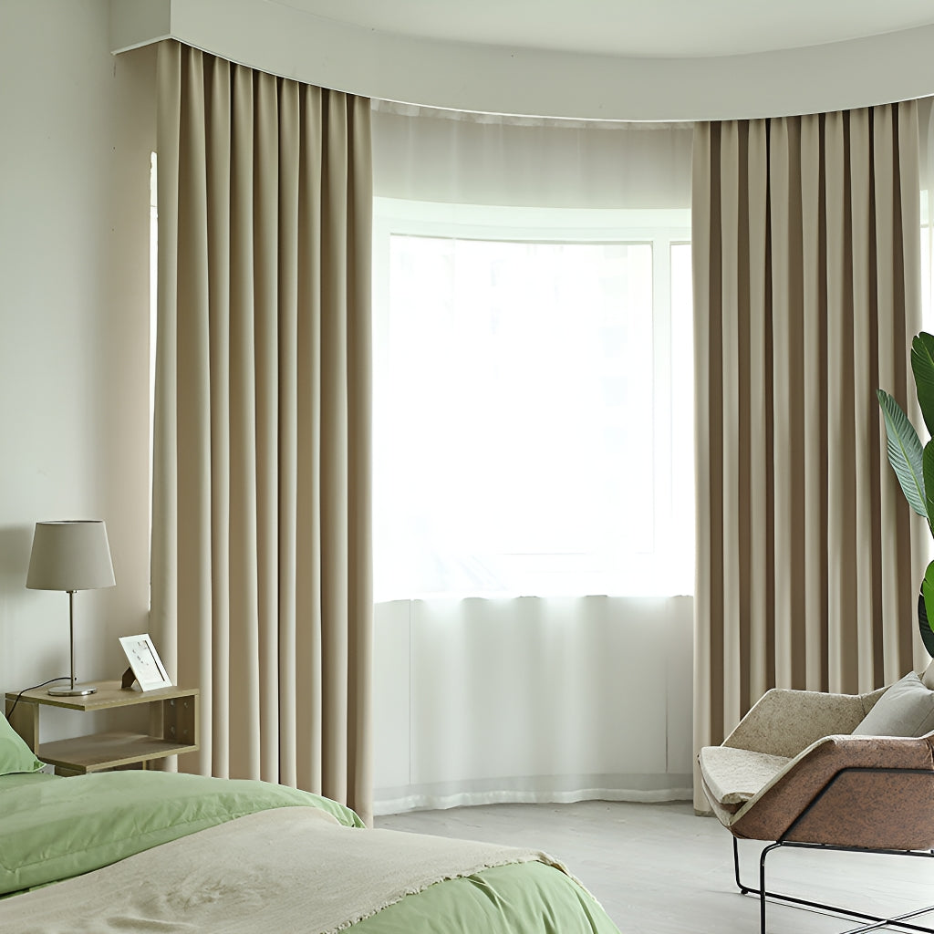 Presley Polyester Minimalist Soundproof Blackout Custom Curtains - Thermal Insulated Window Drapes for Bedroom, Living Room & Home Theater